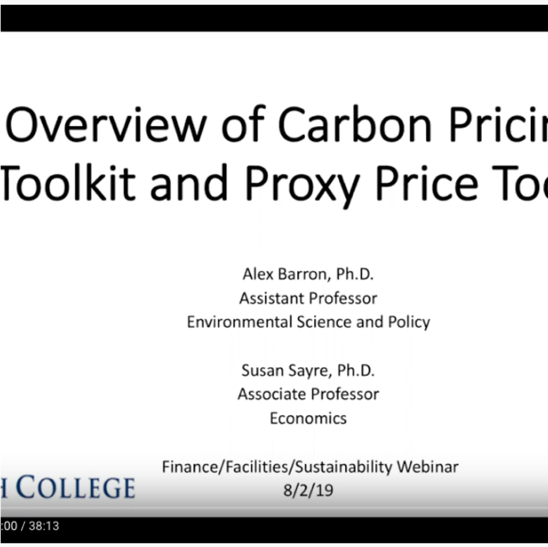 GHG Emissions Tracking at Smith College